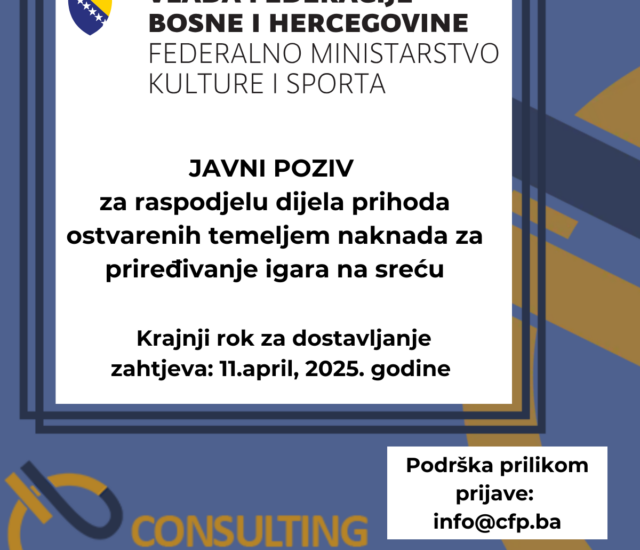Javni poziv – Federalno ministarstvo kulture i sporta